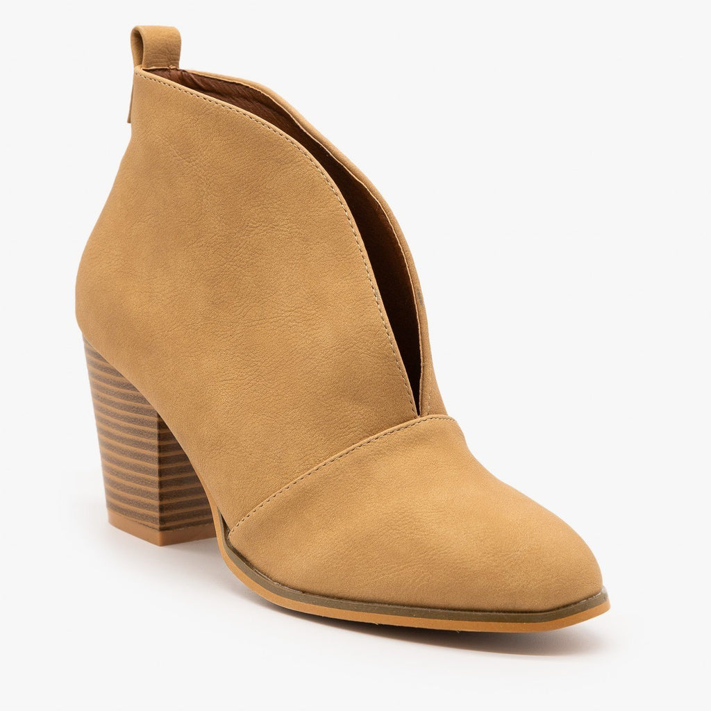 v cut out booties