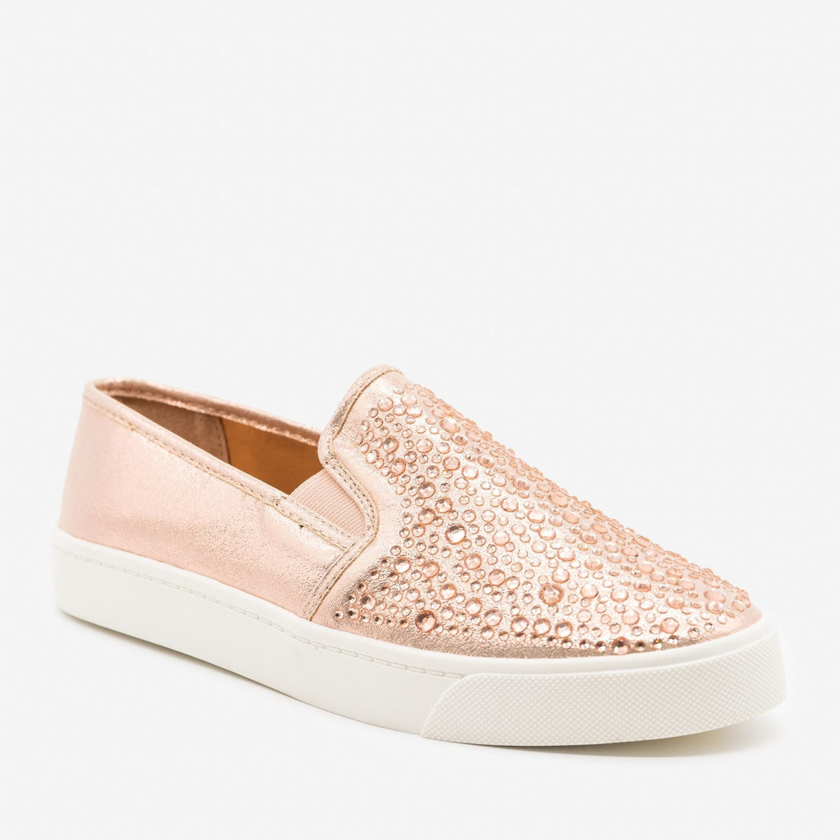 gold slip on sneakers