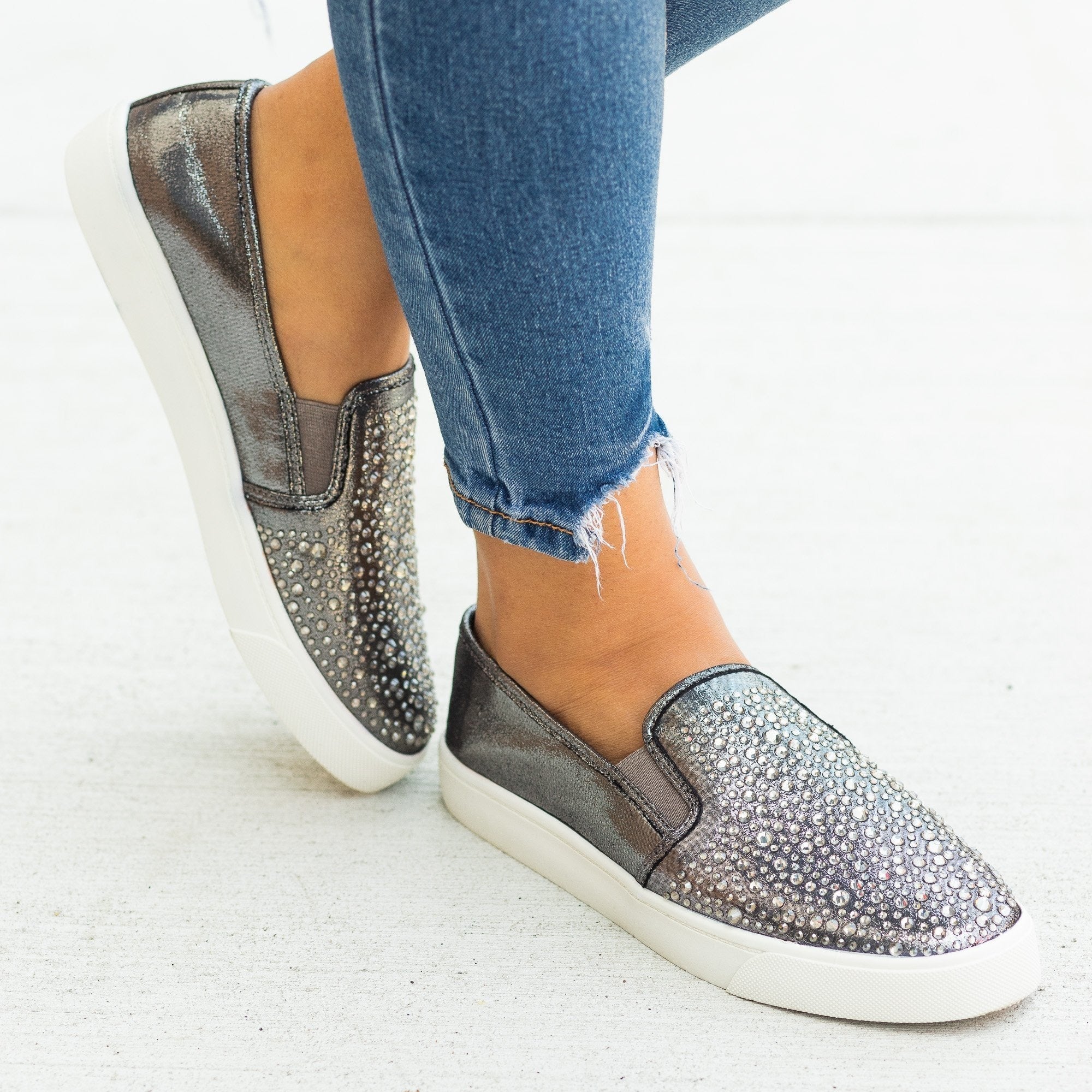 embellished slip on shoes