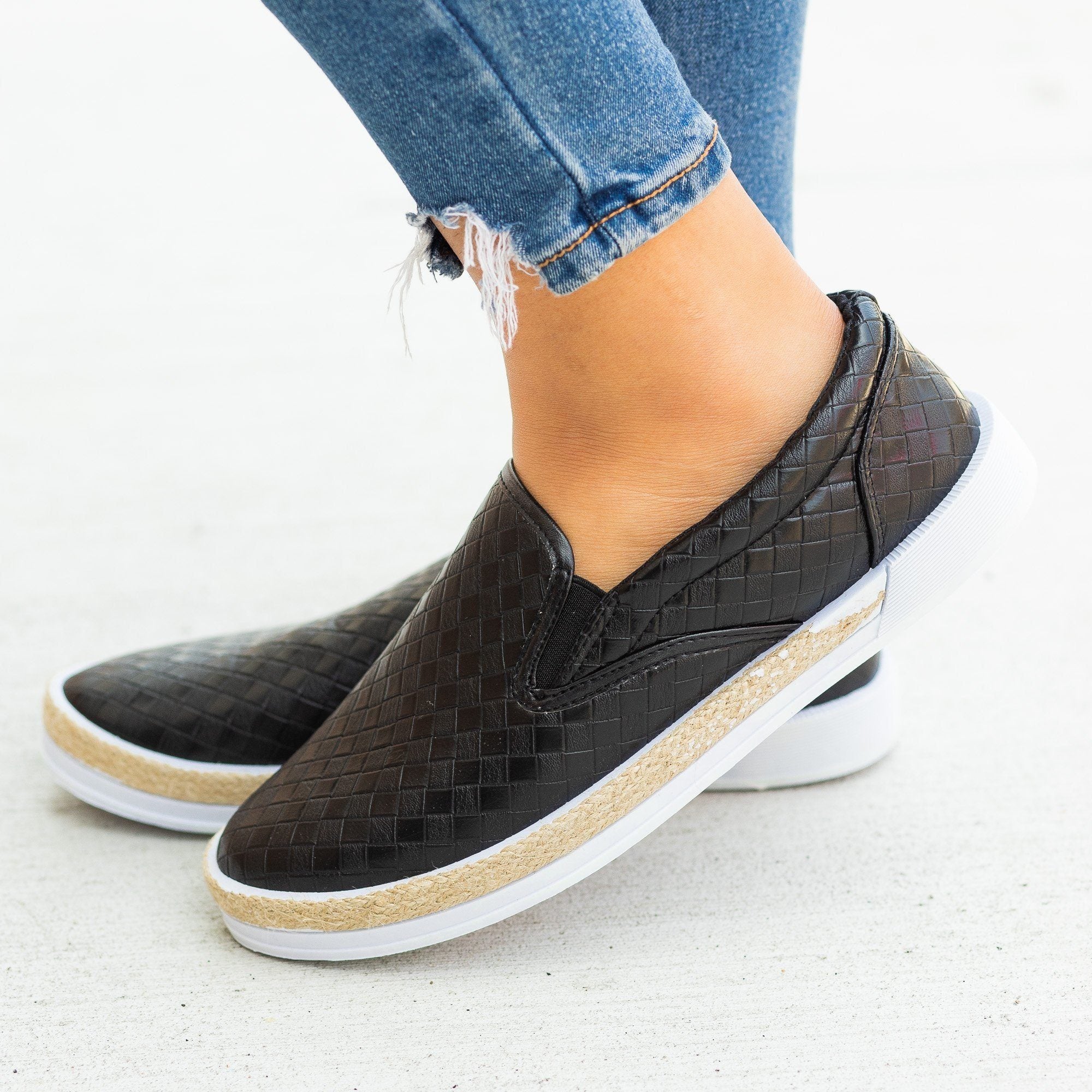 Espadrille-Trimmed Quilted Slip-On 