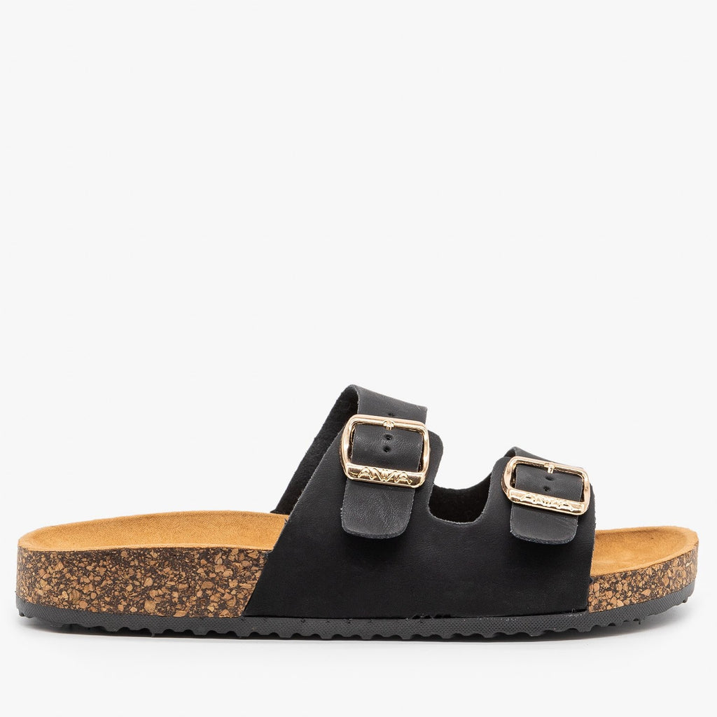 black buckle sandals womens