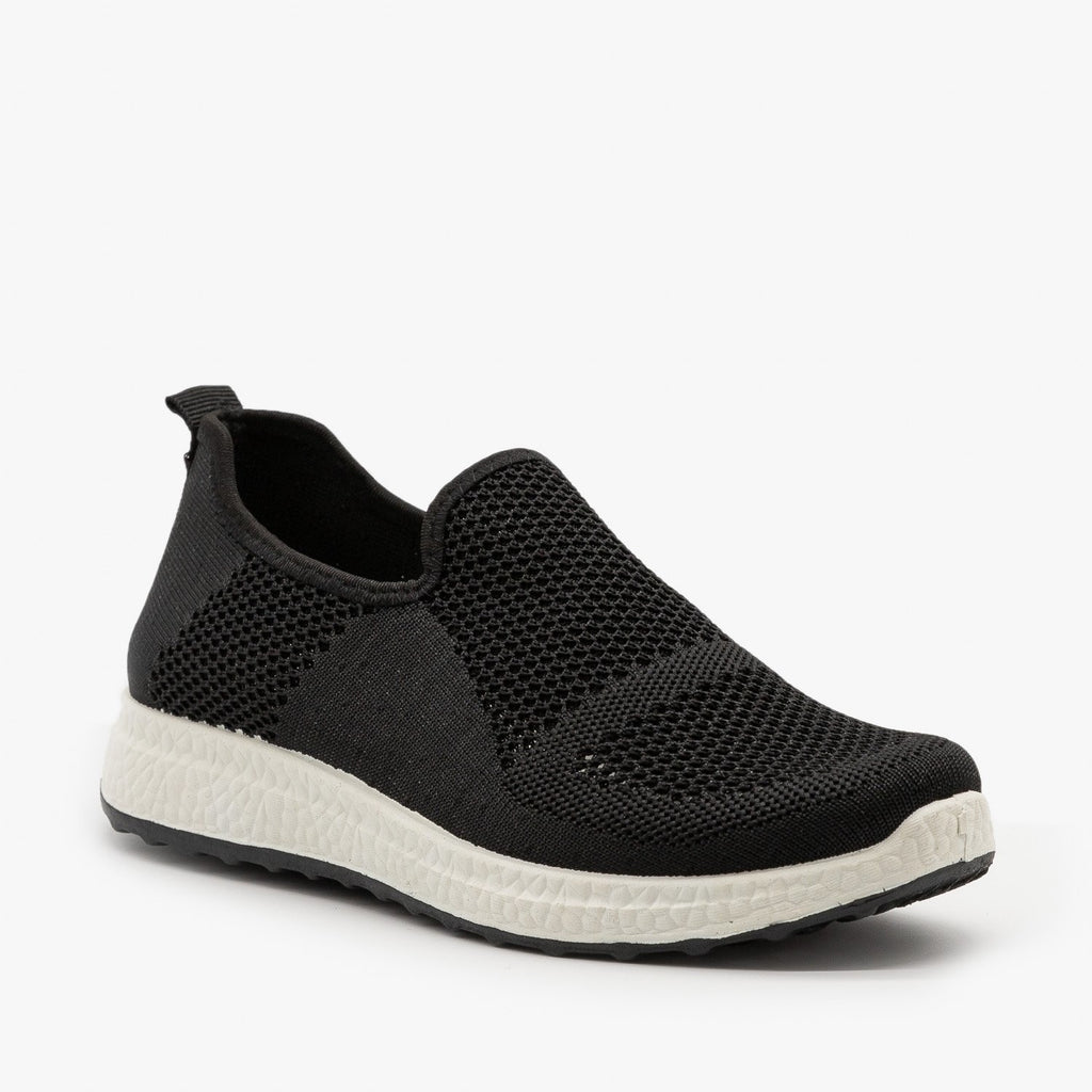 womens black mesh sneakers