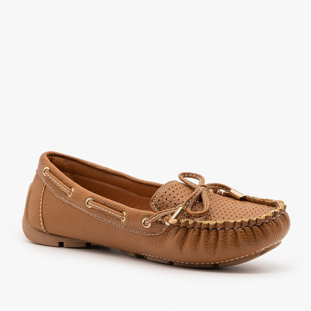 Faux Leather Side Stitched Moccasin Flats - Forever Shoes Jimmi-06 ...