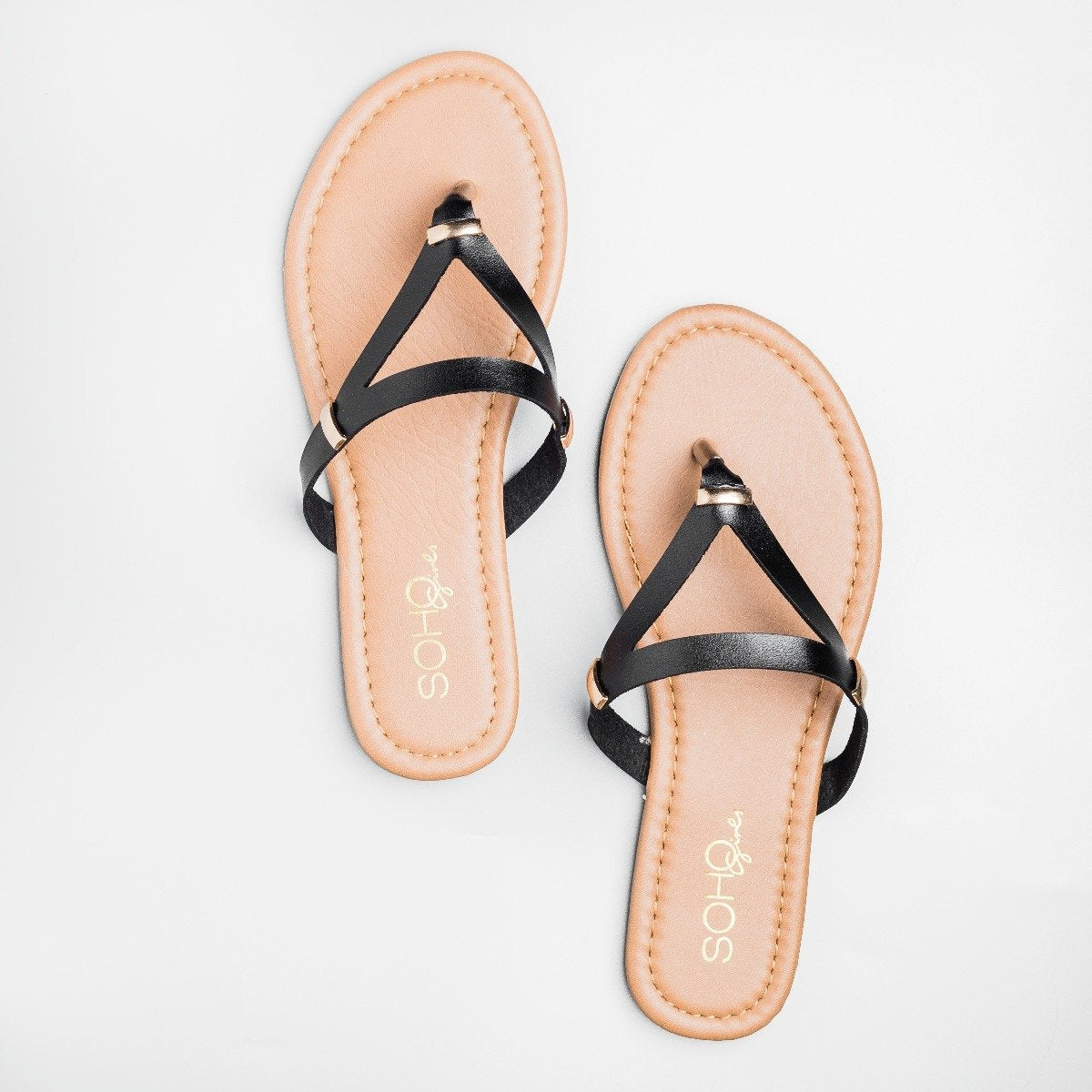 simple leather flip flops