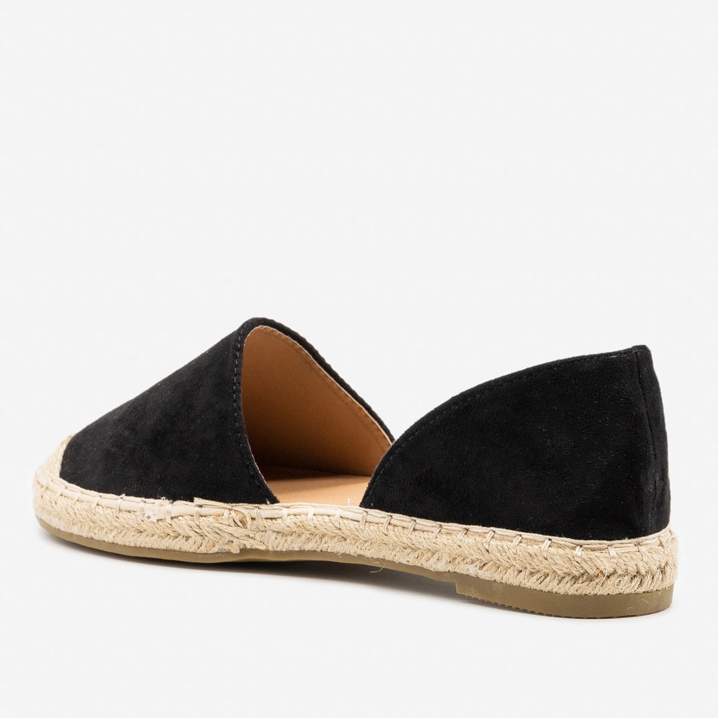 Faux Suede Espadrille Flats - Bella 