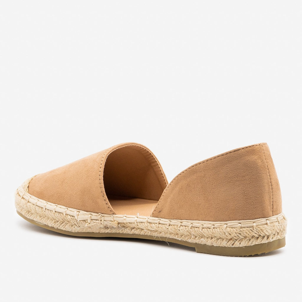 Faux Suede Espadrille Flats - Bella 