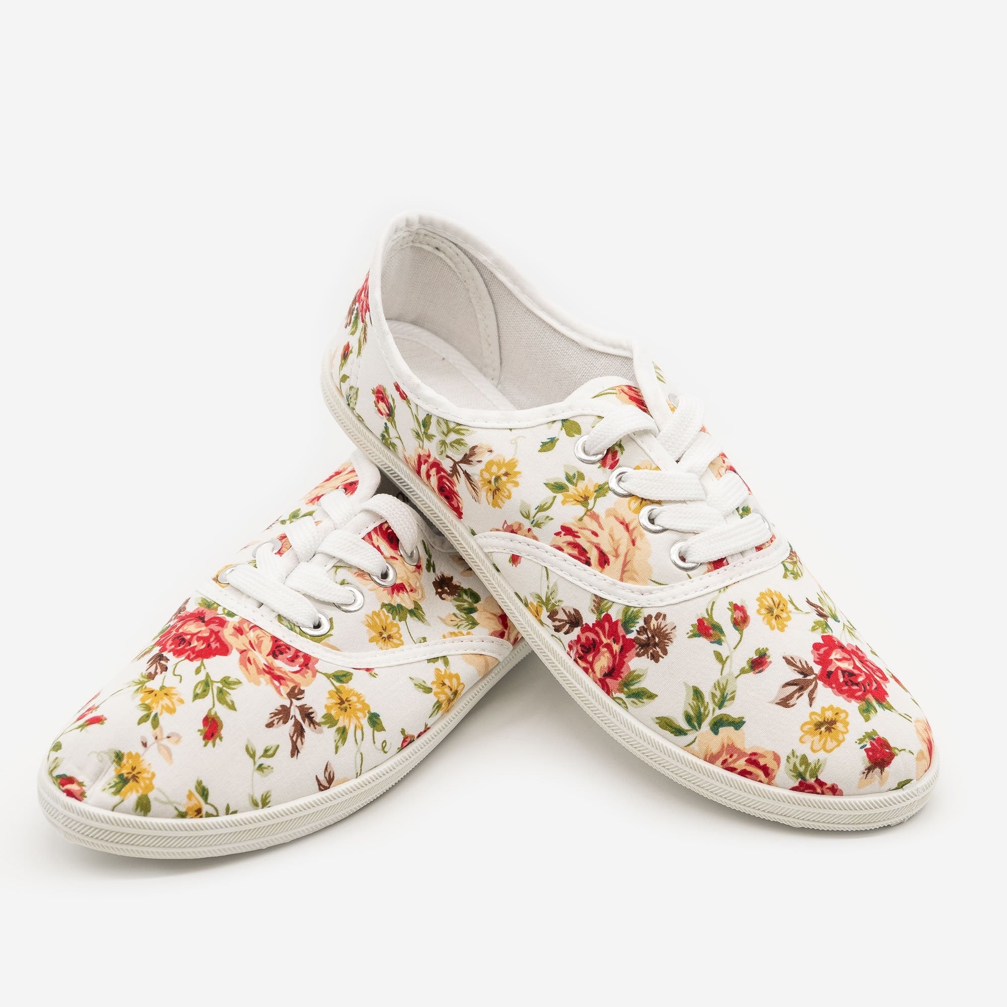 Floral Canvas Sneakers - Refresh Shoes 