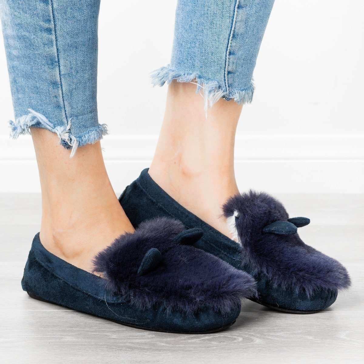 fluffy bunny ear slippers