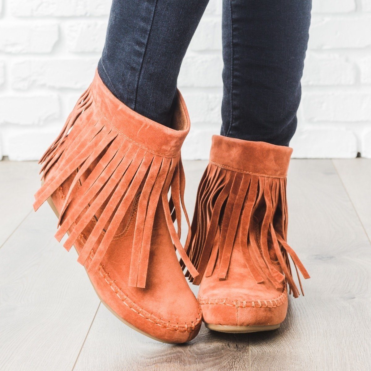 moccasin wedge booties