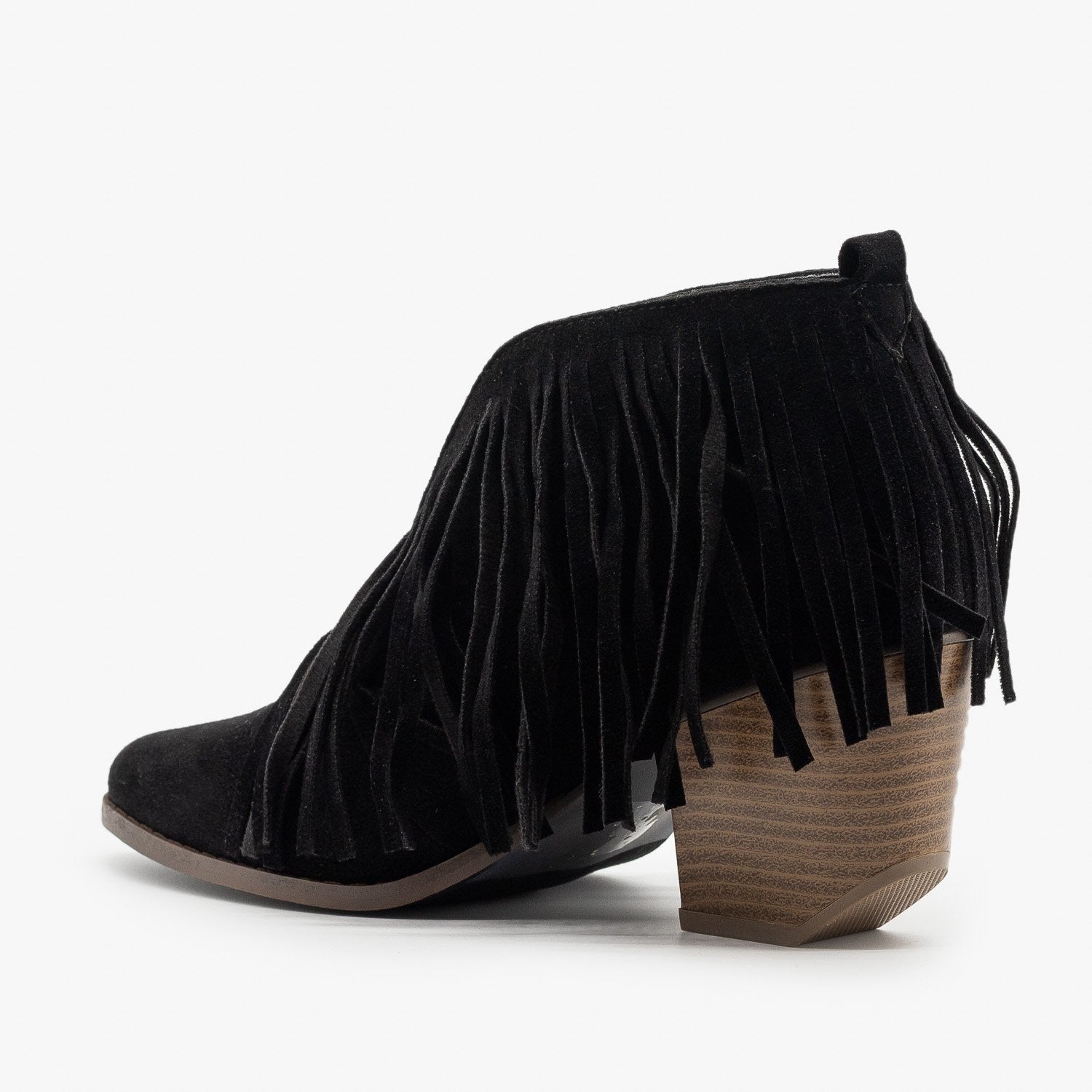 v cut booties black