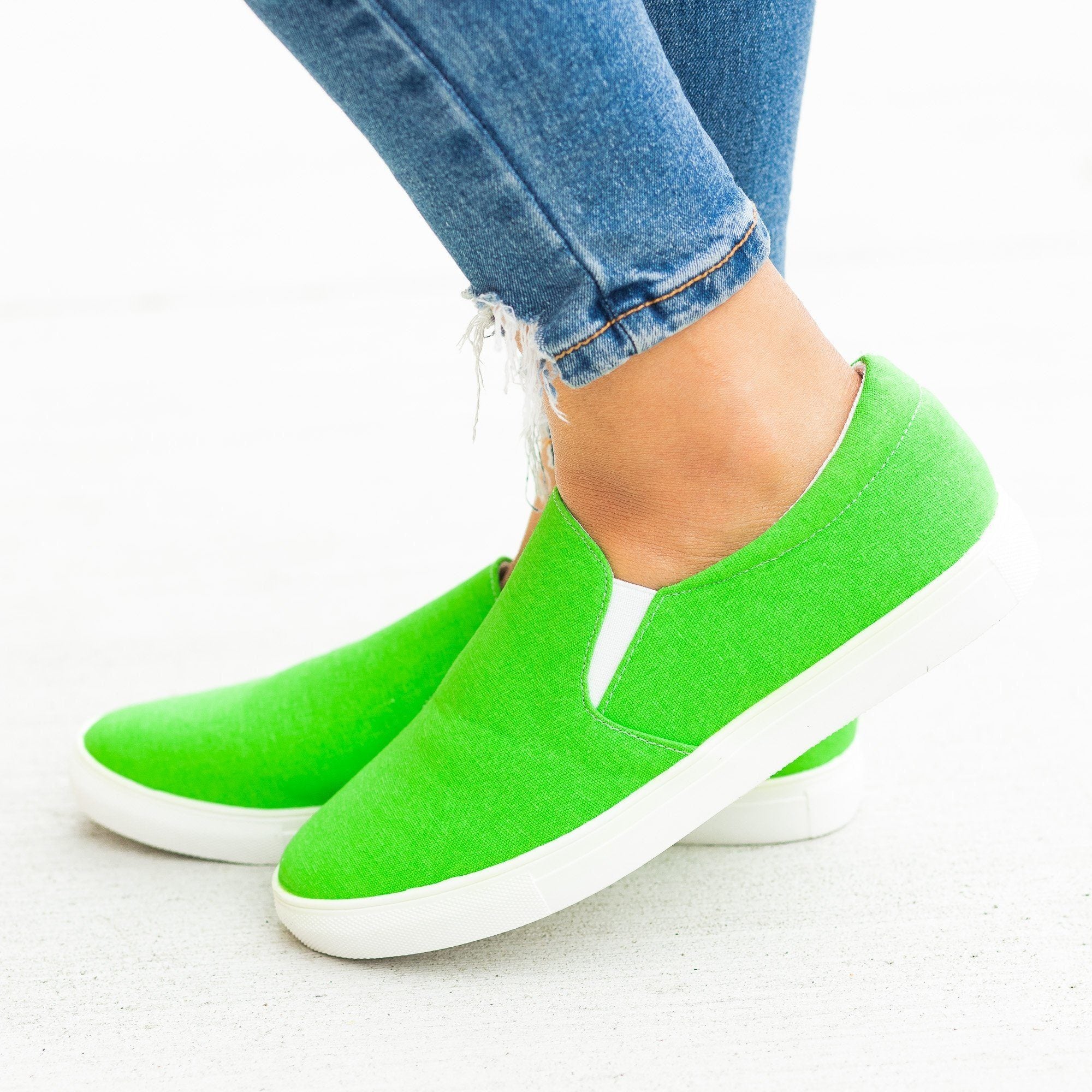 neon slip on shoes