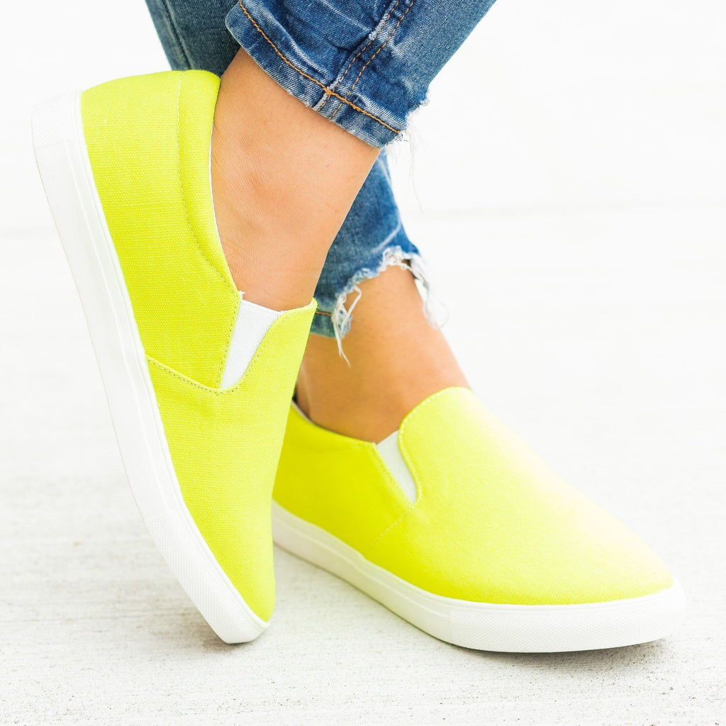 neon slip on shoes