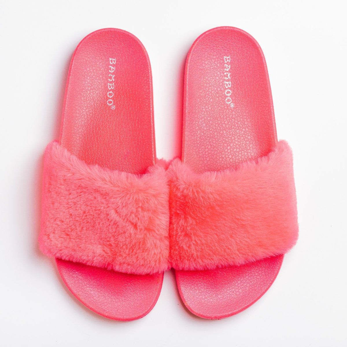 womens fuzzy slide slippers