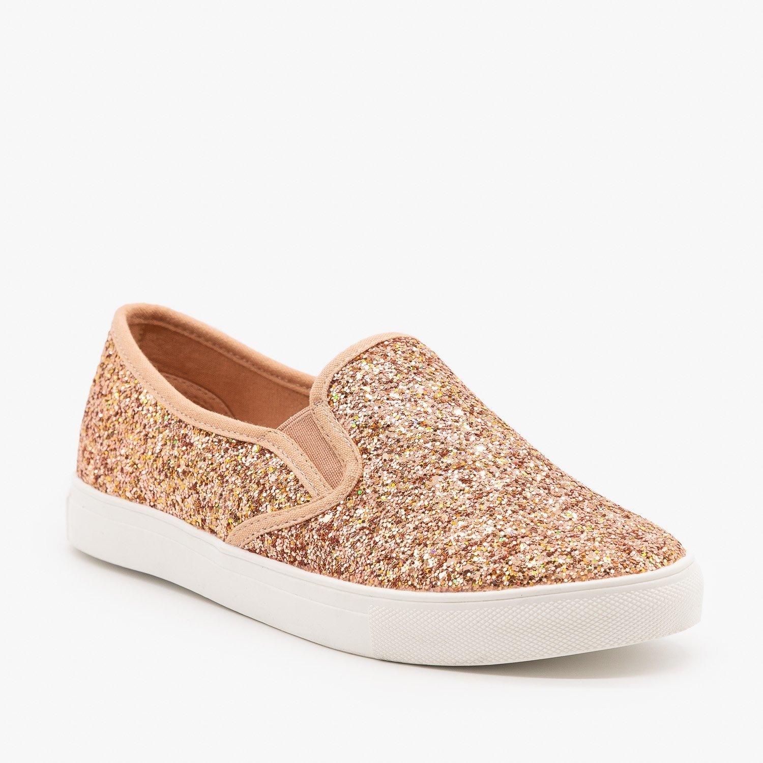 gold slip on sneakers