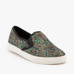 silver sparkly slip on shoes