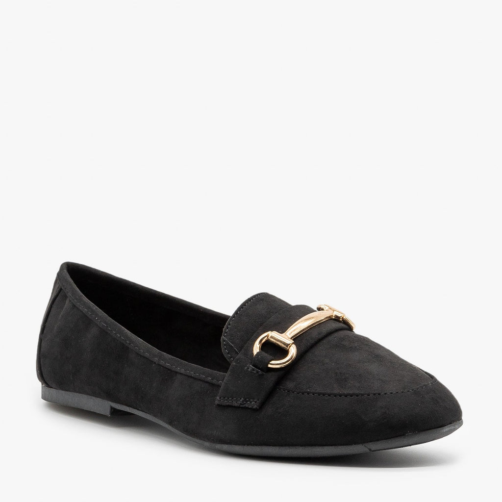 black and gold loafers womens