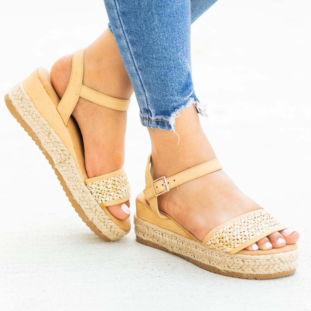 Gorgeous Basketweave Espadrille Wedges - Bamboo Shoes Leading-07 ...