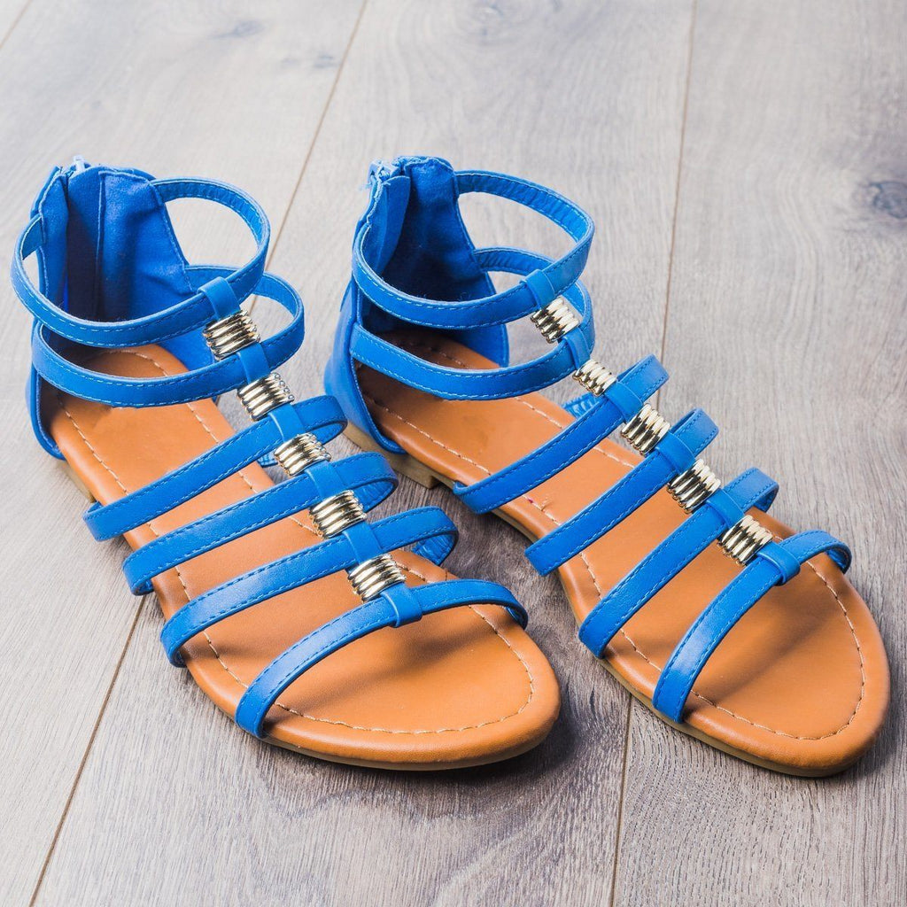 royal blue gladiator sandals