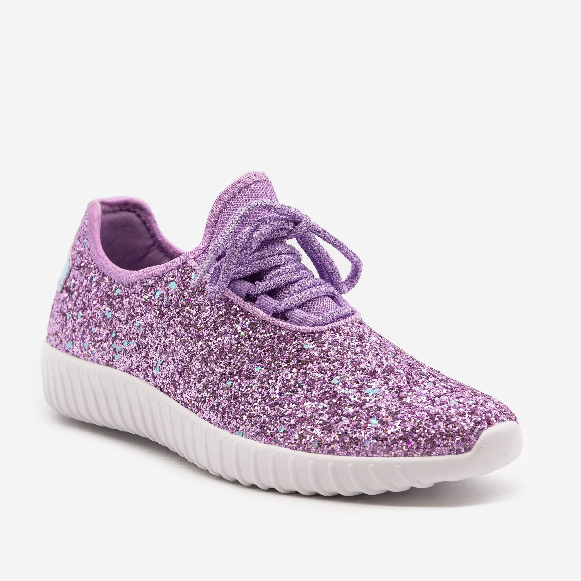 womens purple glitter sneakers