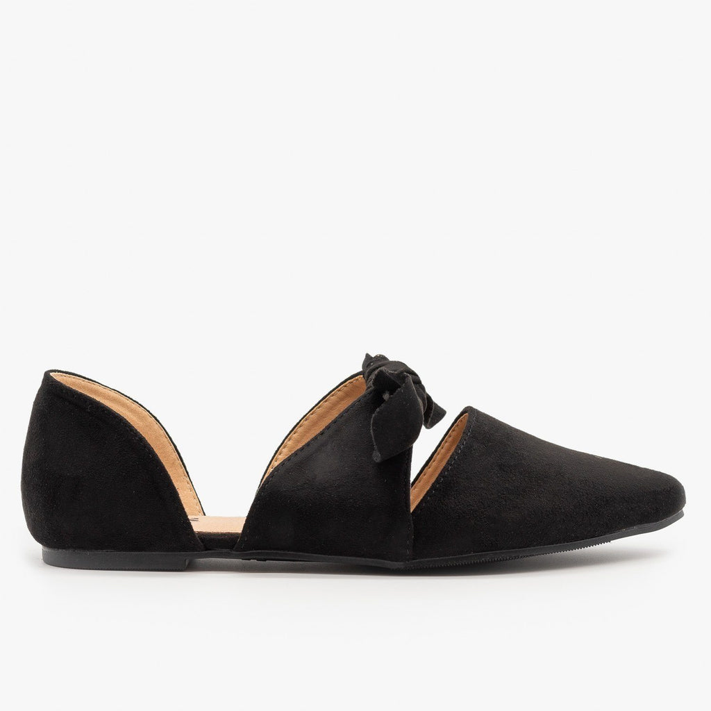 pointed toe bow flats