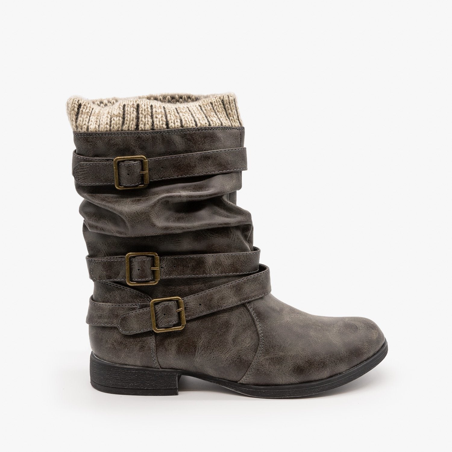 leather booties with buckles