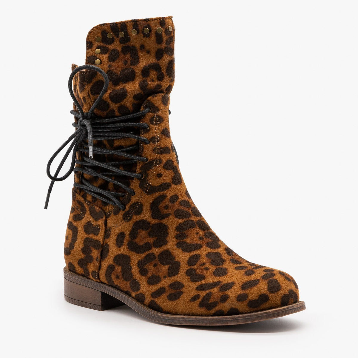 womens leopard ankle booties