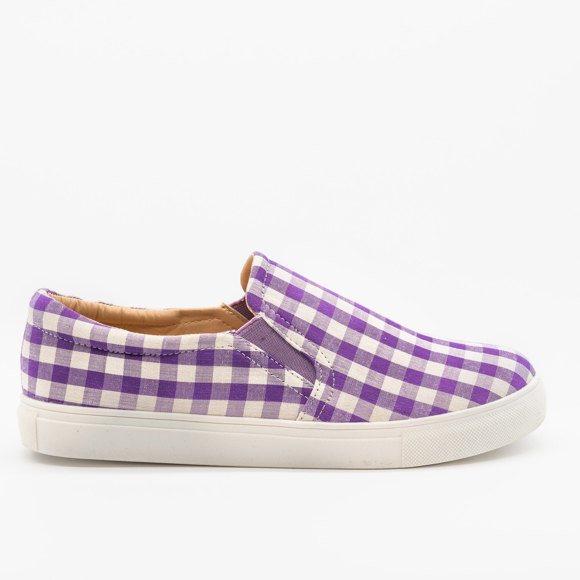 gingham slip on shoes