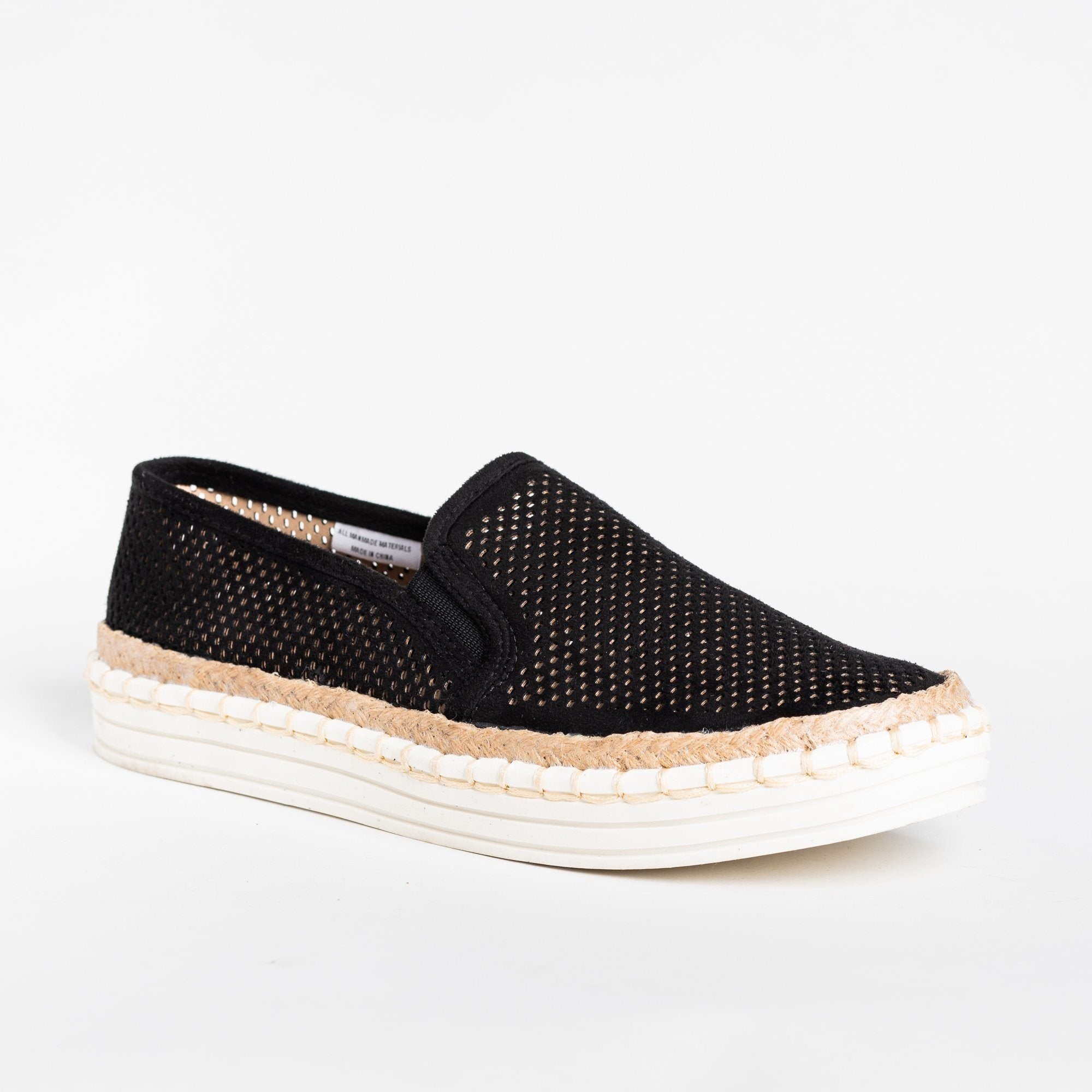 black soda slip on shoes