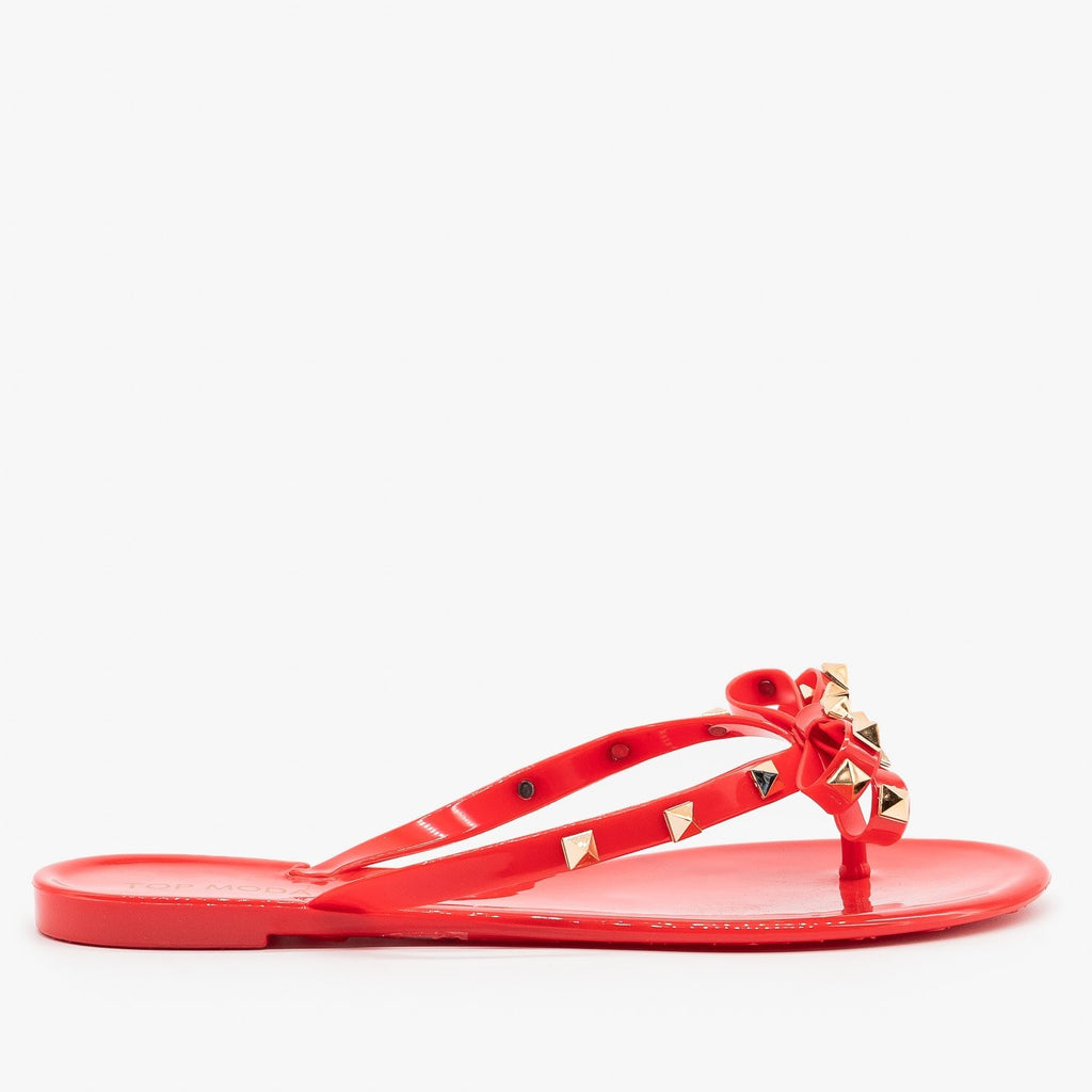 red bow flip flops
