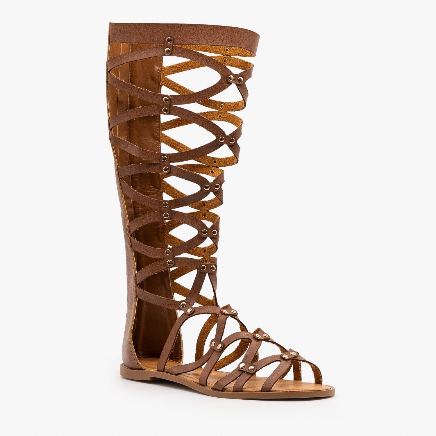 Mid Calf Gladiator Sandals - Yoki Shoes 