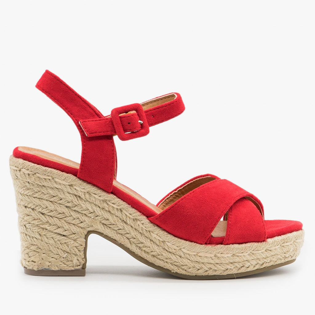 womens red espadrille sandals