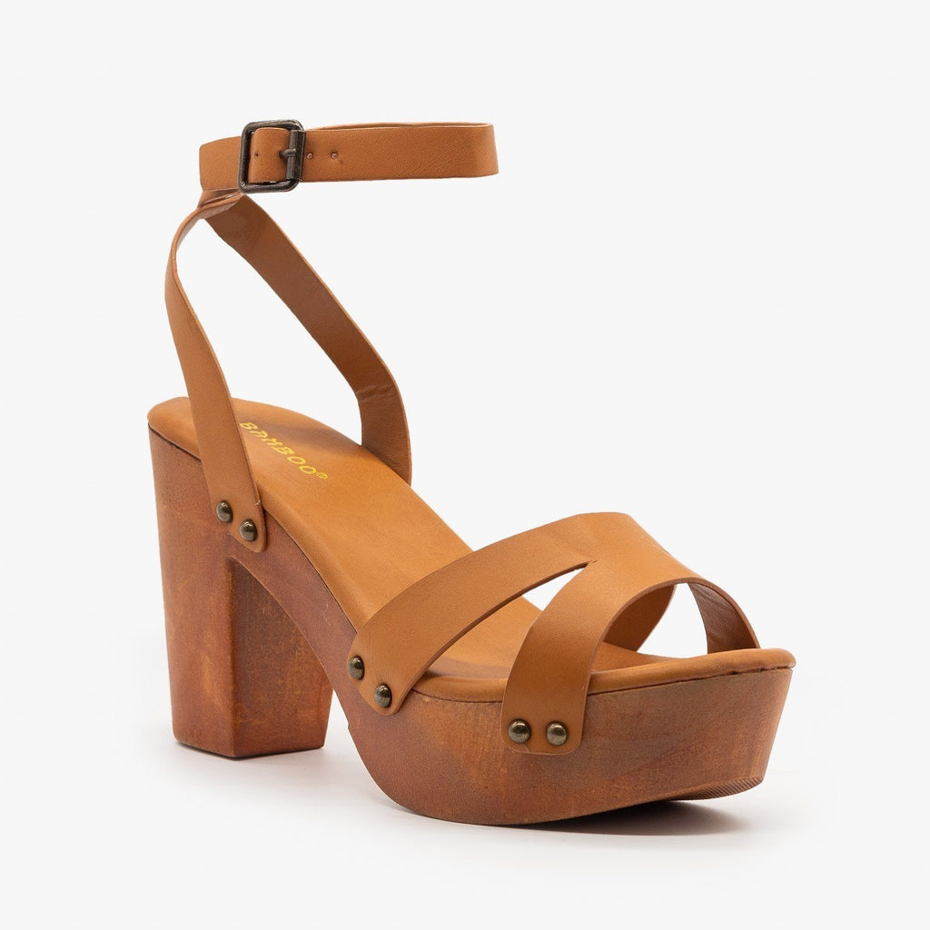 Mini Studded Clog Heels - Bamboo Shoes Lain-29 | Shoetopia