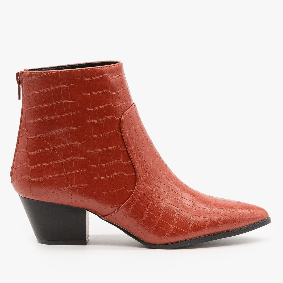 crocodile print booties