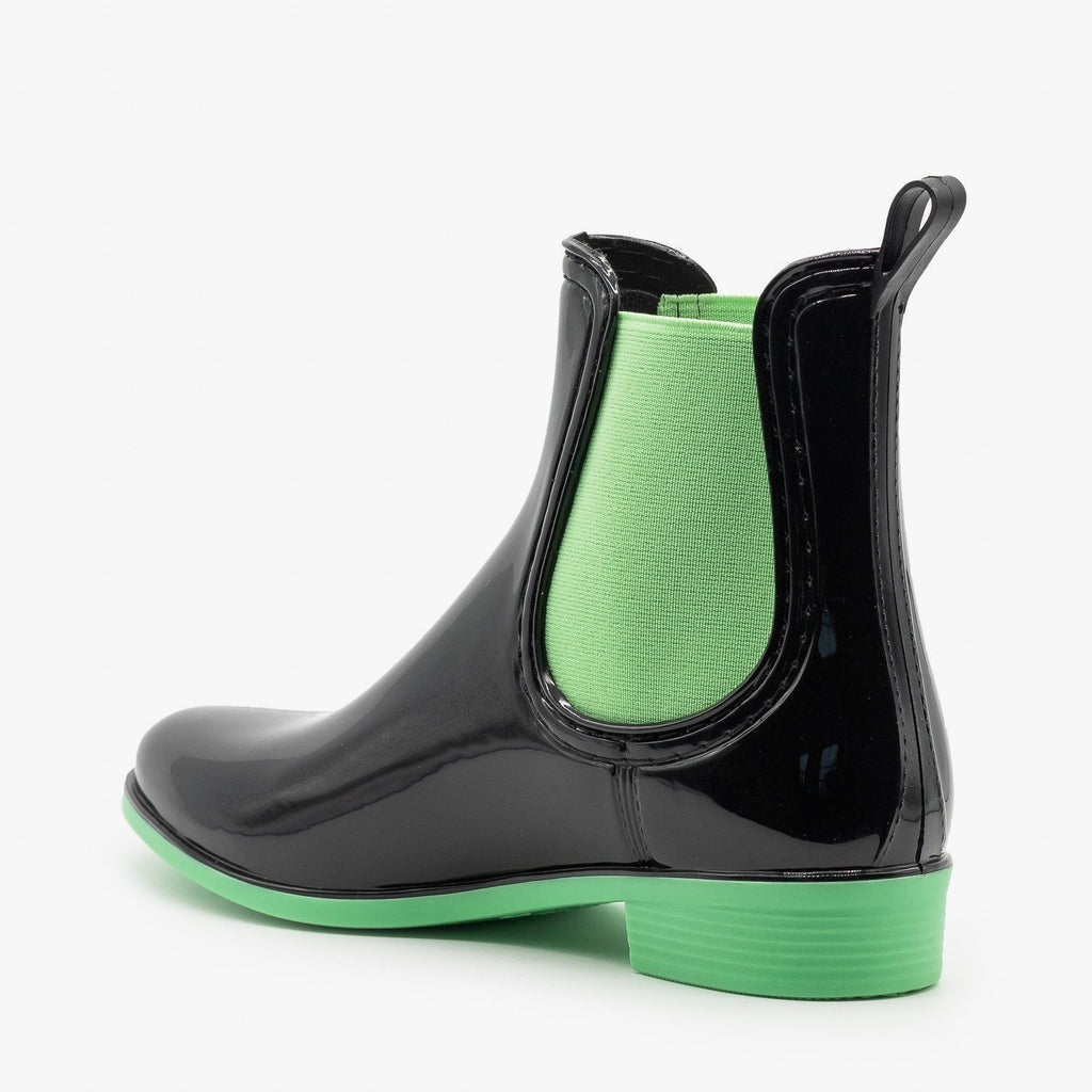 neon green rain boots