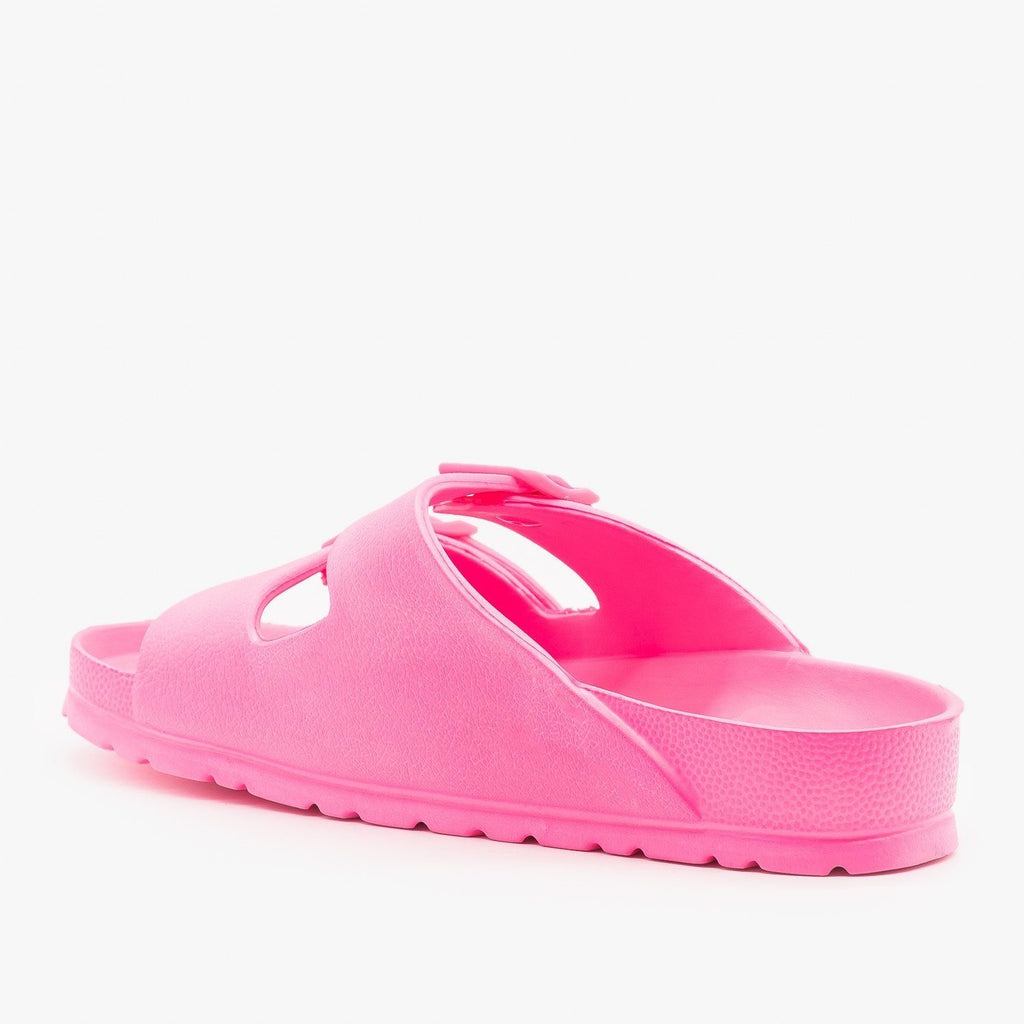 Neon VSCO Girl Comfy Slides - Qupid Shoes Lennie-01 | Shoetopia