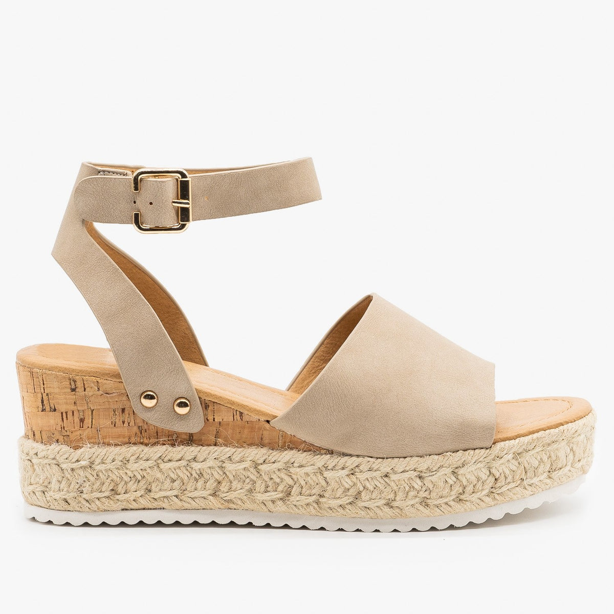 neutral espadrille wedge