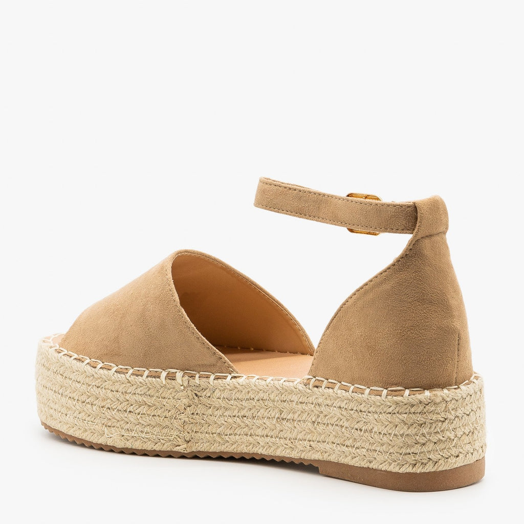 Open-Toe Espadrille Flatform Sandals - Pazzle Shoes Kayla-02 | Shoetopia