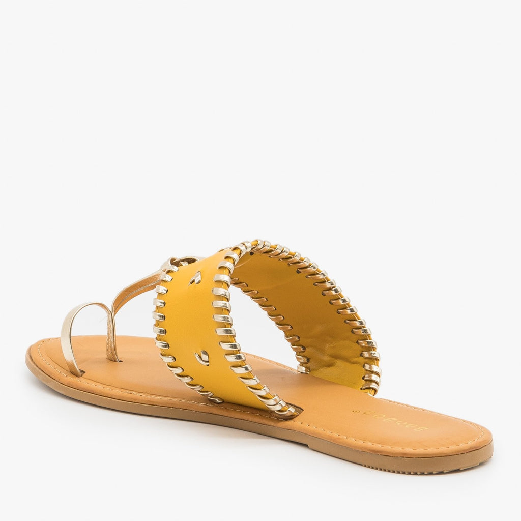 Ornate Toe Hold Sandals - Bamboo Shoes Barton-15 | Shoetopia