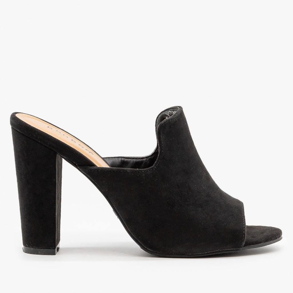 womens black mules with heels