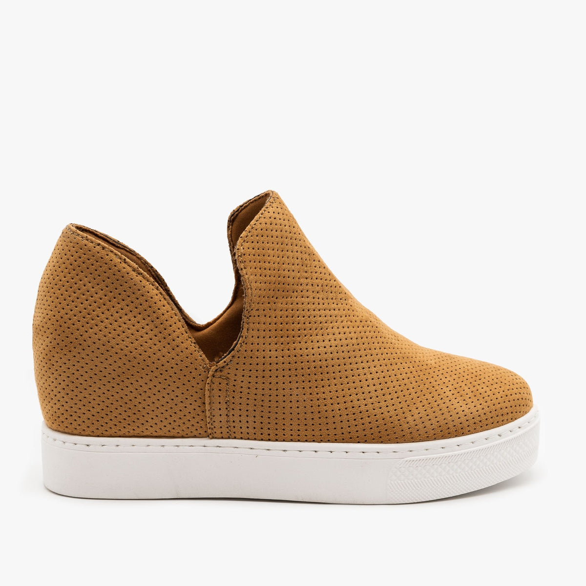 wedge sneakers tan