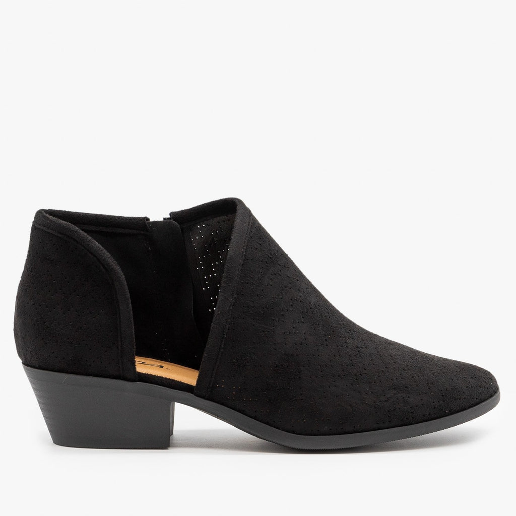 Pinhole Low Ankle Booties - Soda Shoes Risk-S | Shoetopia