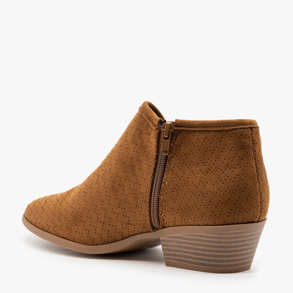 Pinhole Low Ankle Booties - Soda Shoes Risk-S | Shoetopia