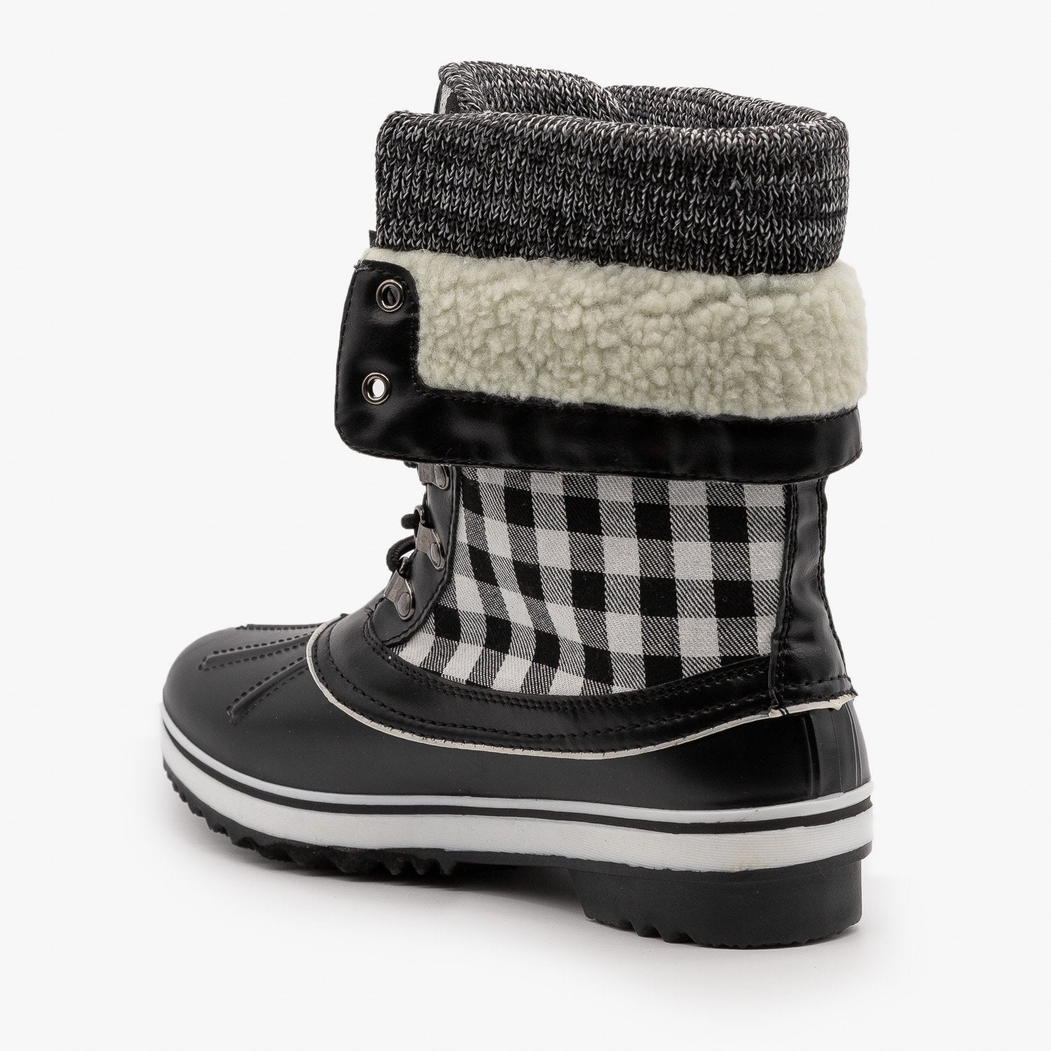 womens plaid duck boots