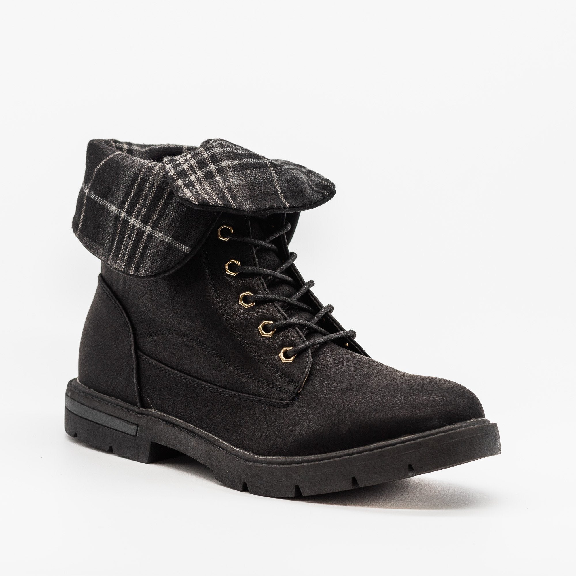 plaid boots for women