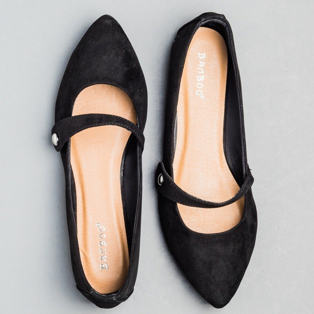 Pointed Toe Mary Jane Flats - Bamboo Shoes Goodness-30S | Shoetopia