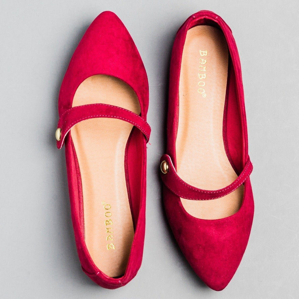 Pointed Toe Mary Jane Flats - Bamboo Shoes Goodness-30S | Shoetopia