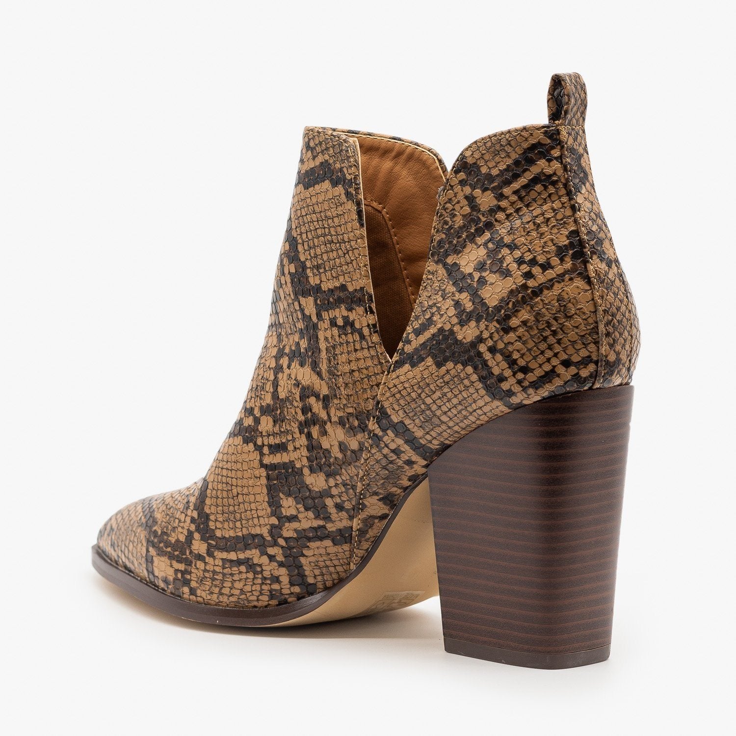 cut out snakeskin booties