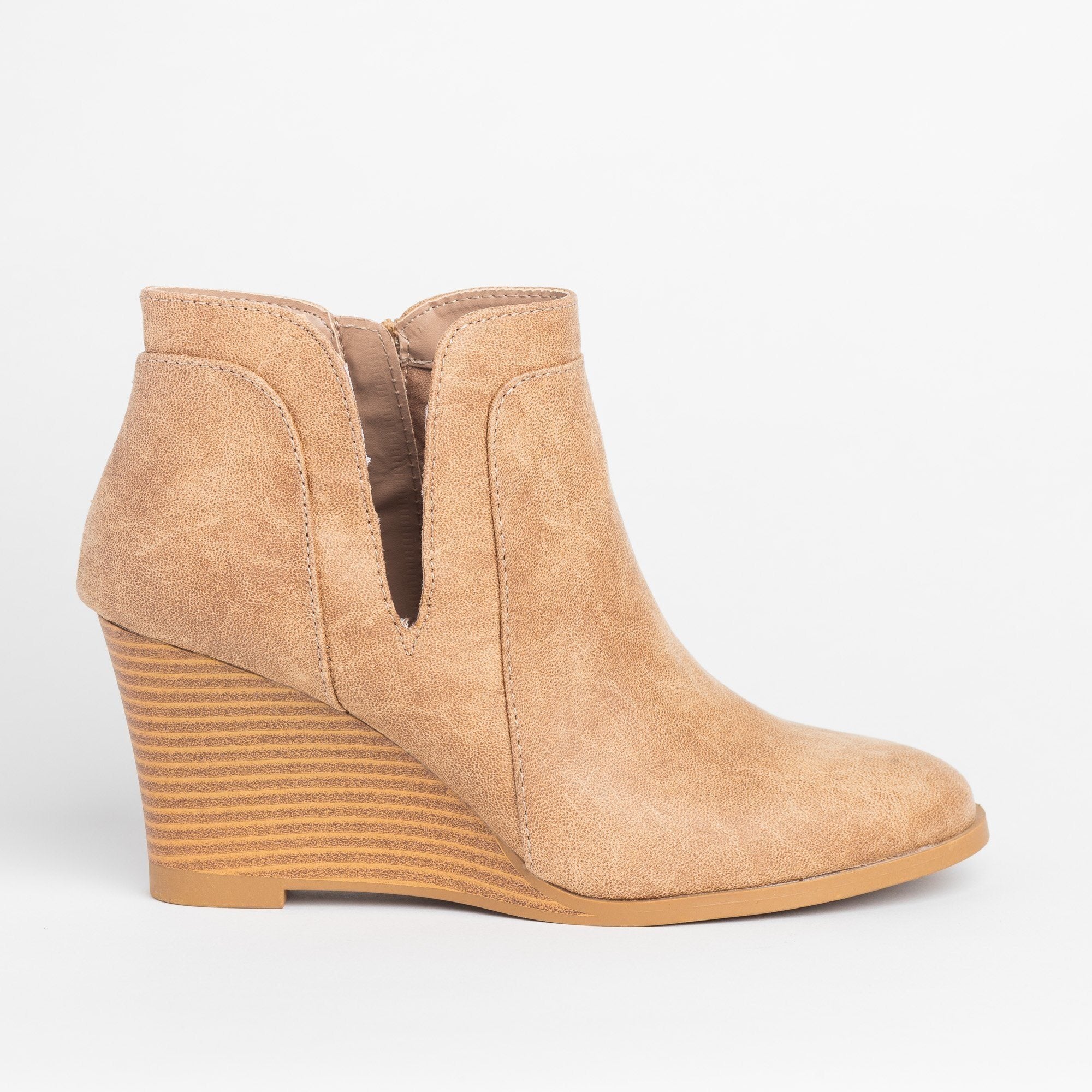 Posh Ankle Bootie Wedges - Qupid Shoes 