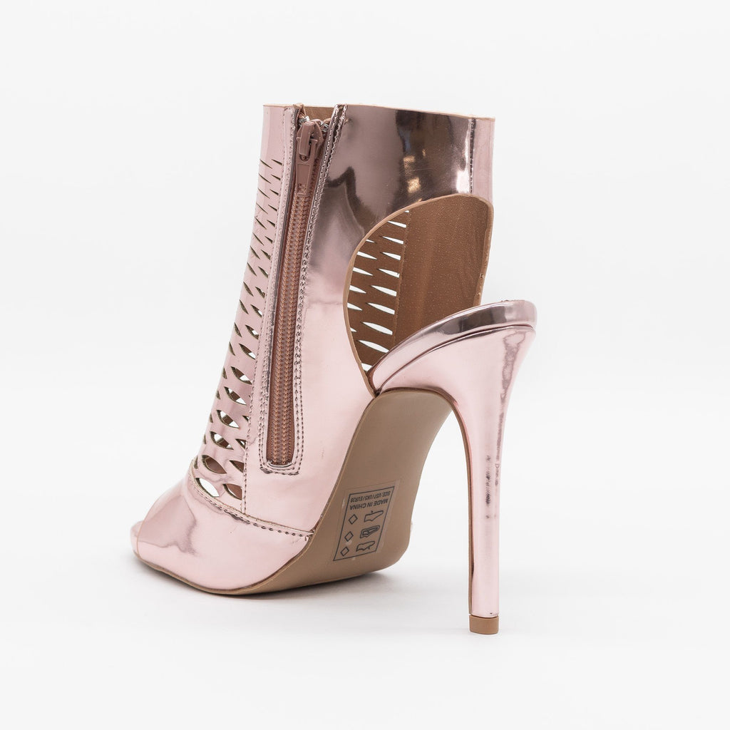 Posh Laser-Cut High Heels - Qupid Shoes Cece-04X | Shoetopia