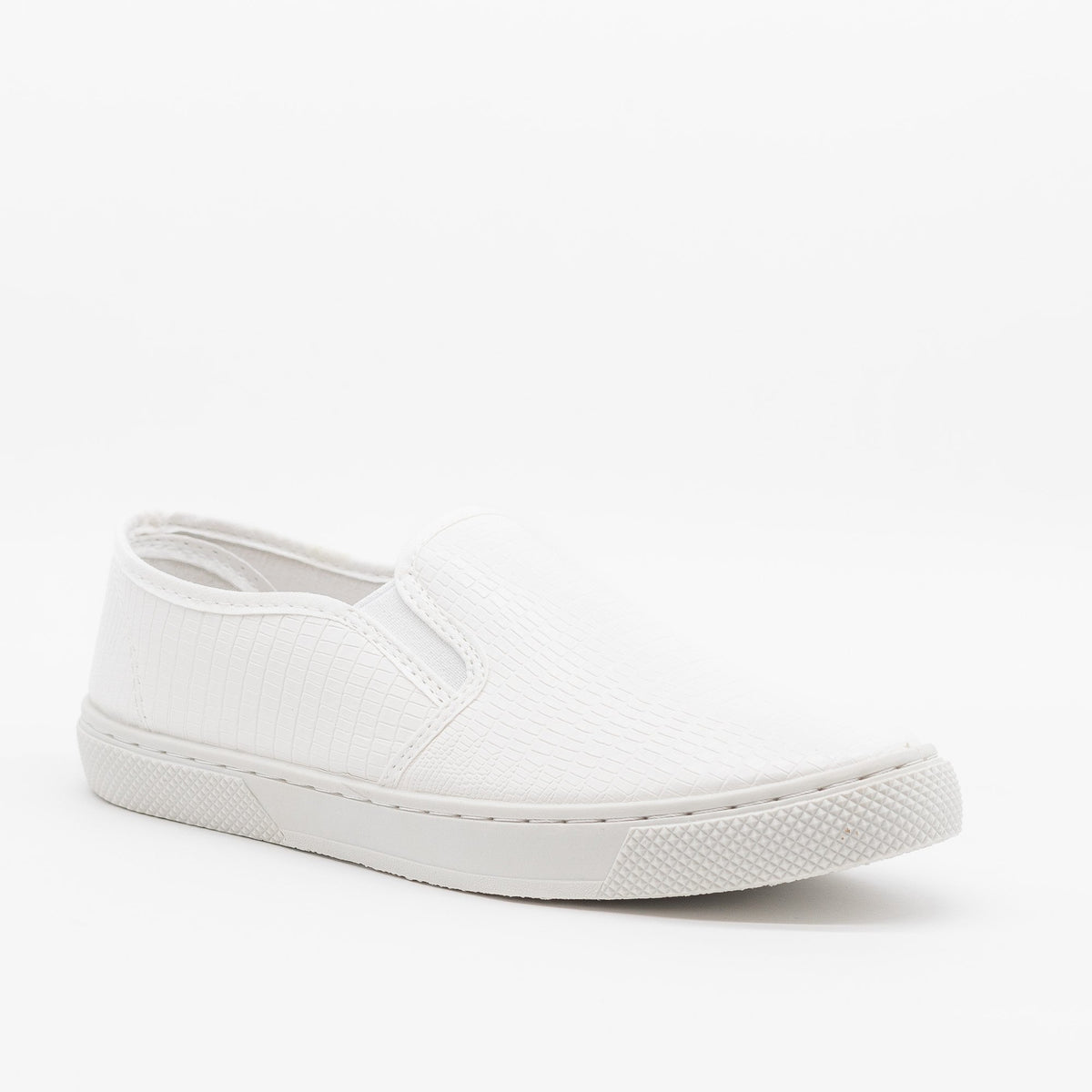 Posh Textured Slip-On Sneakers - Qupid 